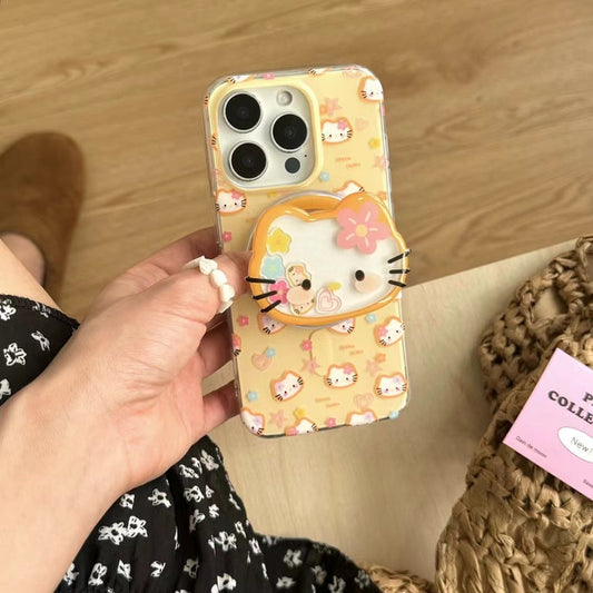 Kitty Pattern Silicon Magsafe Case For iPhone With Magsafe Holder