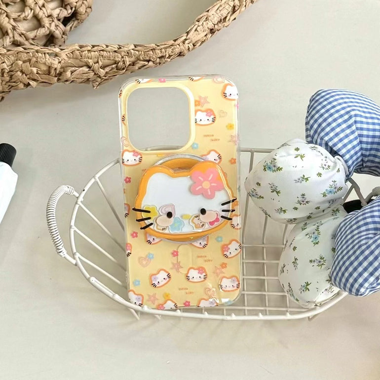 Kitty Pattern Silicon Magsafe Case For iPhone With Magsafe Holder