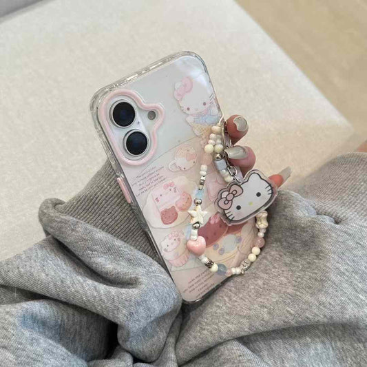Cute Kitty Silicon Designer iPhone Case With Charm