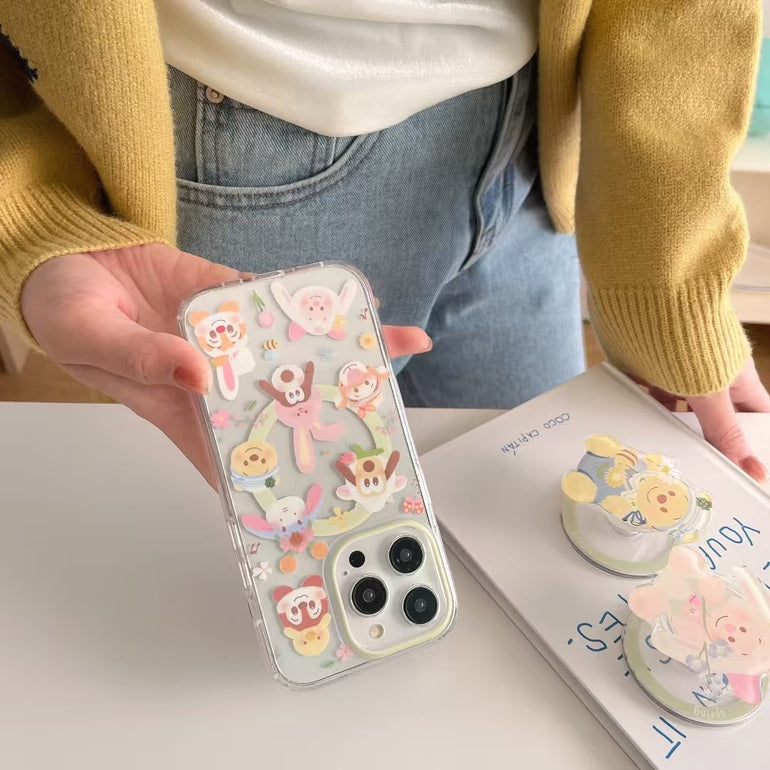 Cute Animal Silicon Magsafe Case For iPhone With Magsafe Holder