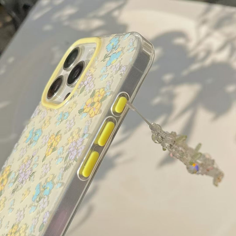 Floral Designer Case For iPhone With Charm