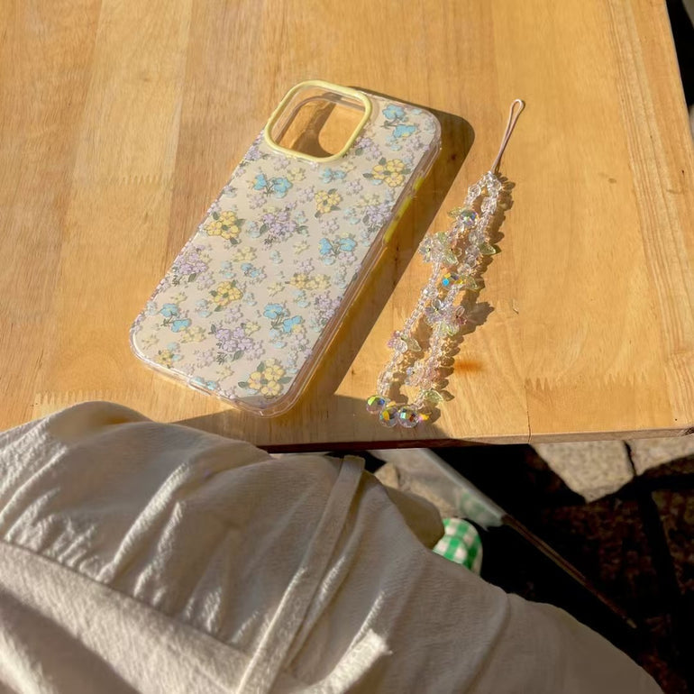 Floral Designer Case For iPhone With Charm