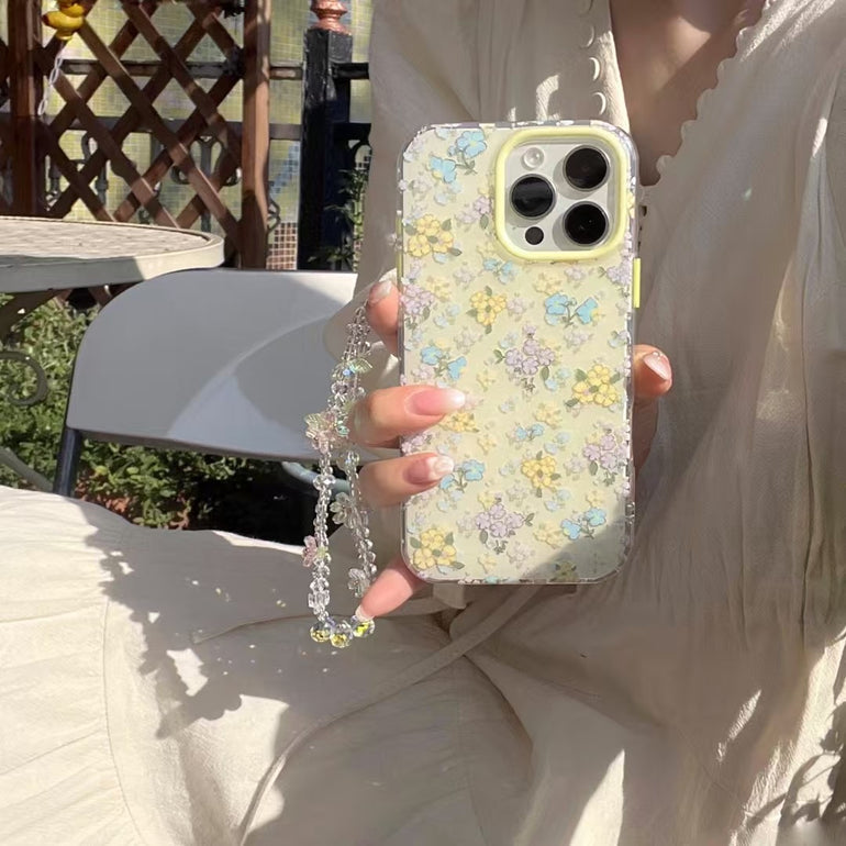 Floral Designer Case For iPhone With Charm