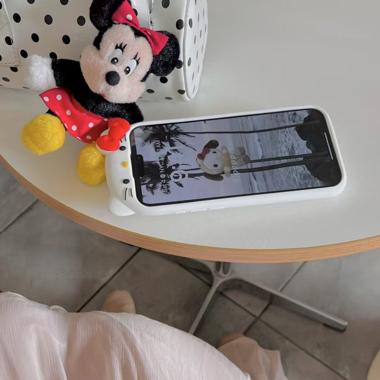 3D Kitty Silicon Case For iPhone