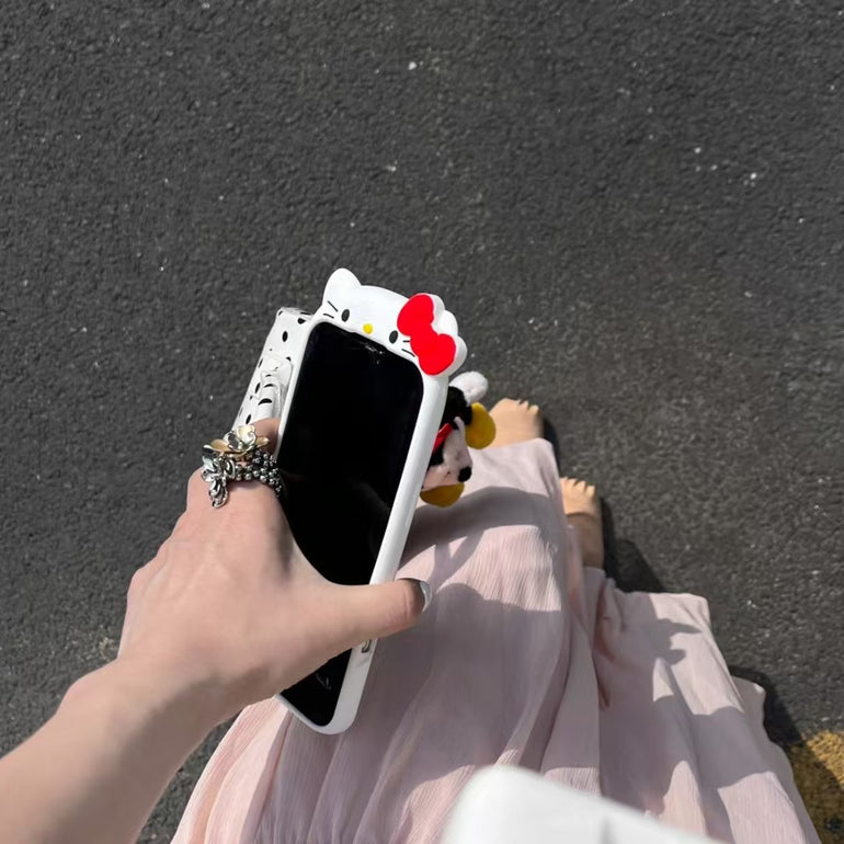 3D Kitty Silicon Case For iPhone