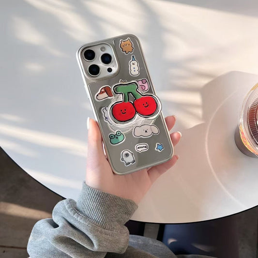 Mirror Sticker Case For iPhone With Cute Holder