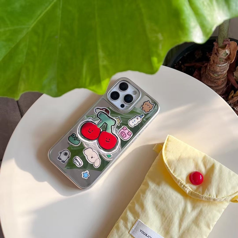 Mirror Sticker Case For iPhone With Cute Holder