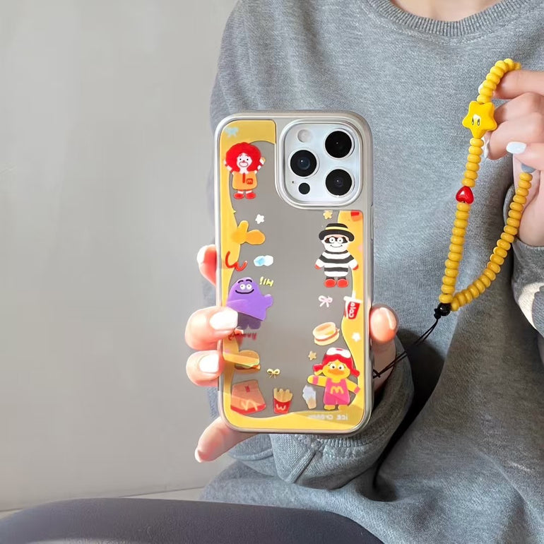 Cute Cartoon Mirror Designer Case For iPhone With Holder