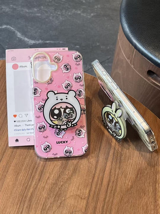 Lucky Girls Silcion Case For iPhone With Holder