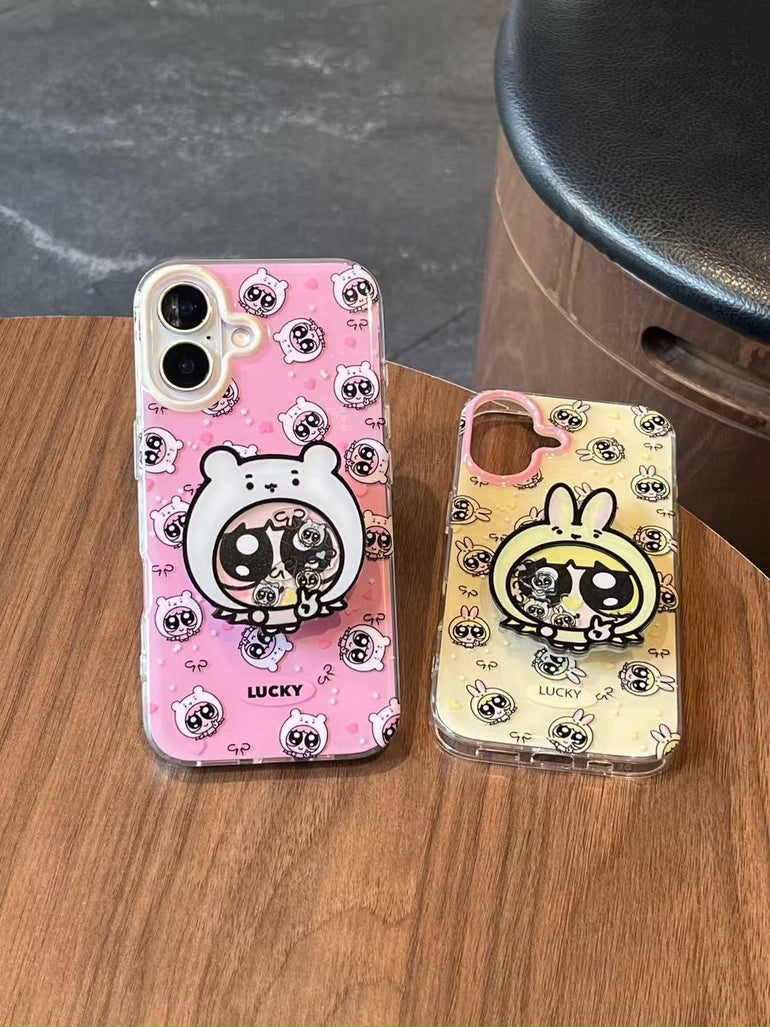 Lucky Girls Silcion Case For iPhone With Holder