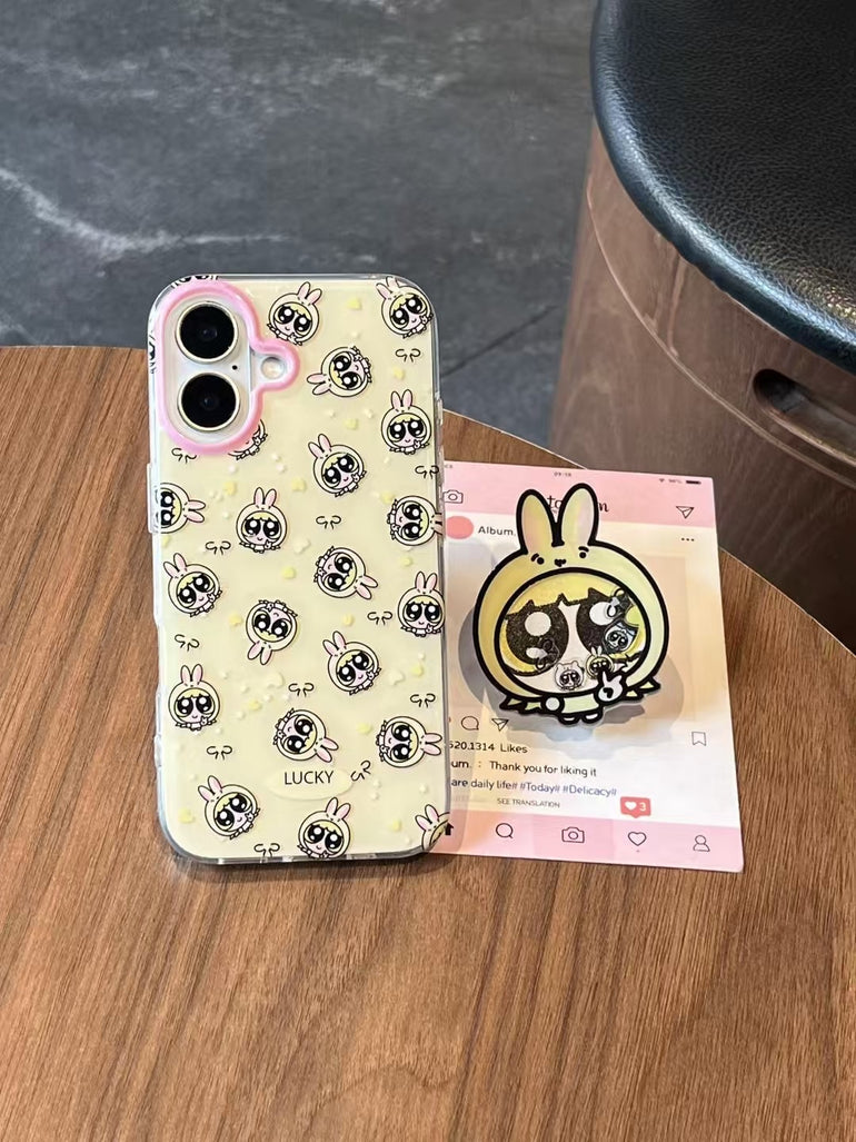 Lucky Girls Silcion Case For iPhone With Holder