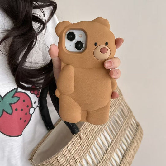 3D Bear Silicon Case For iPhone