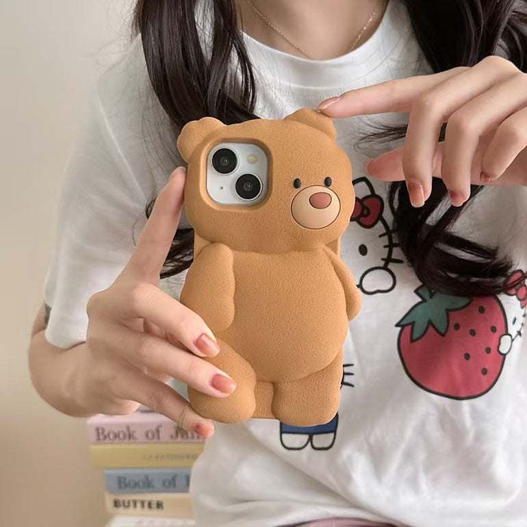 3D Bear Silicon Case For iPhone