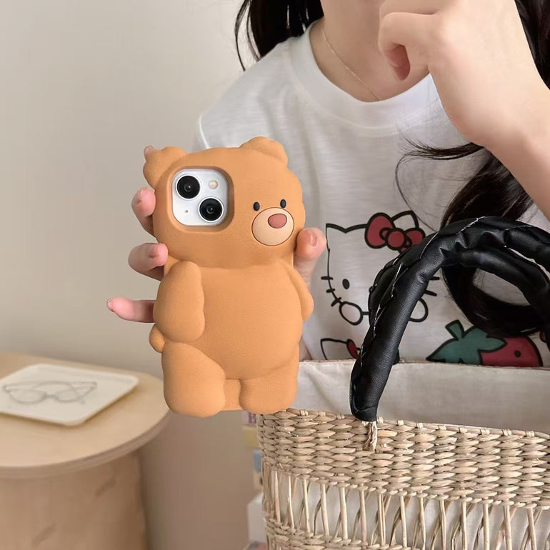 3D Bear Silicon Case For iPhone