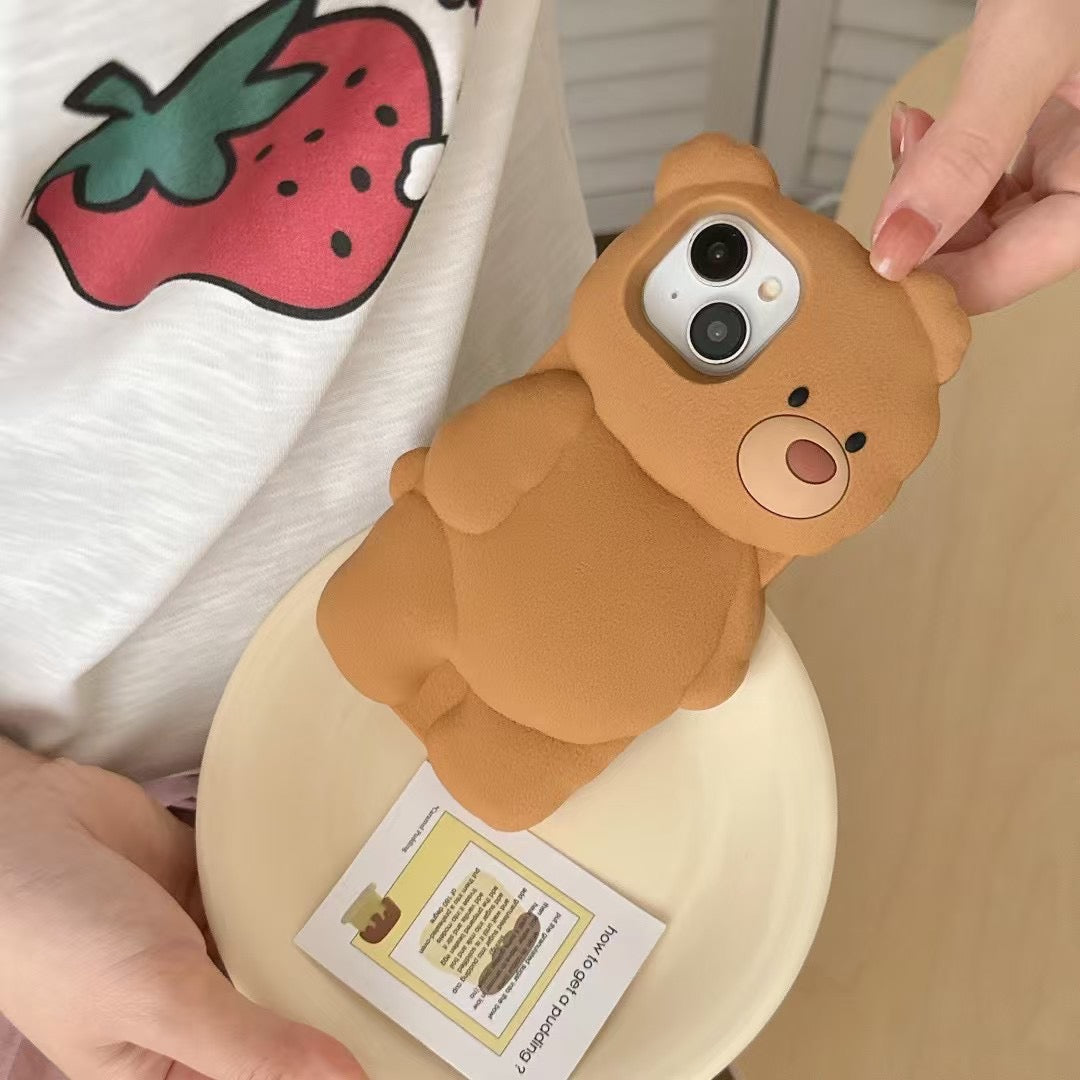 3D Bear Silicon Case For iPhone