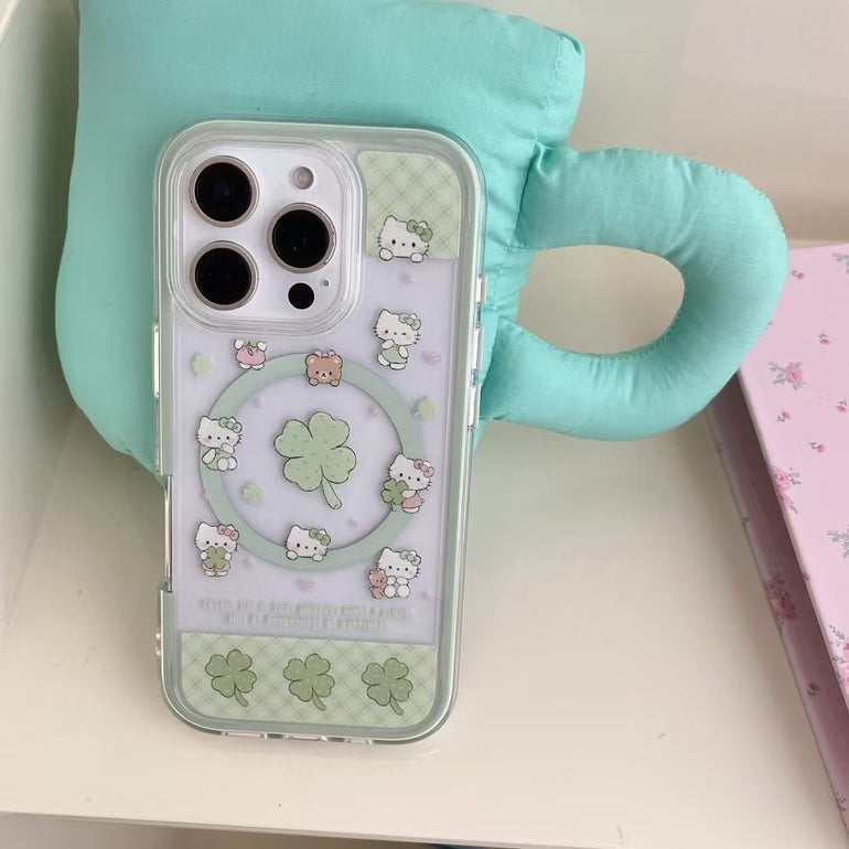 Kitty Pattern Designer Magsafe Case For iPhone With Magsafe Holder
