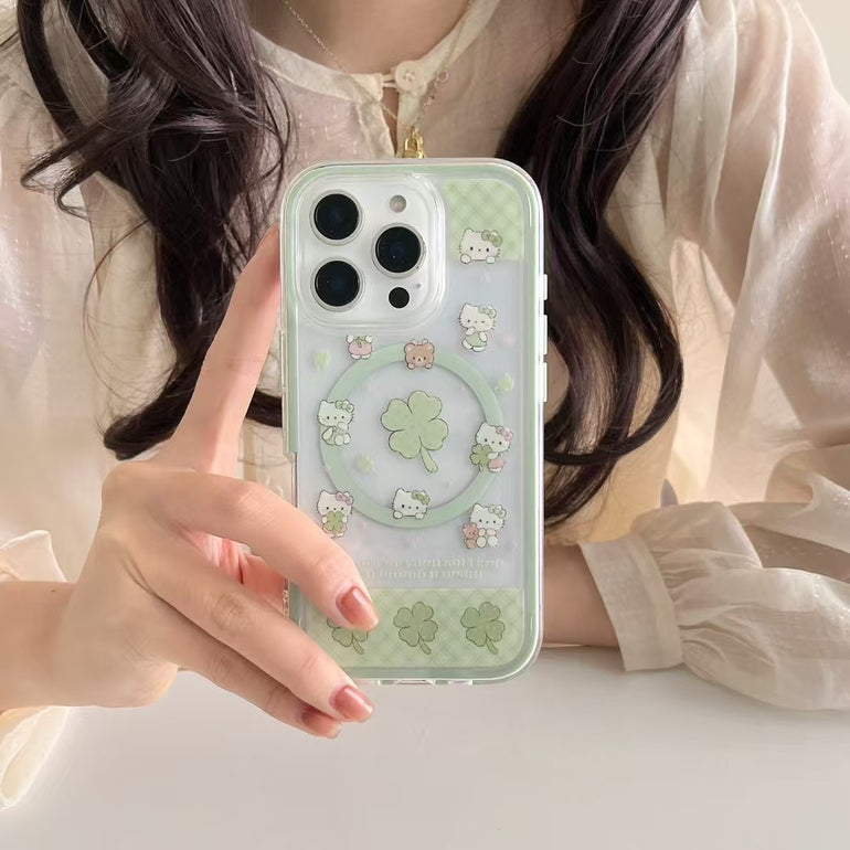 Kitty Pattern Designer Magsafe Case For iPhone With Magsafe Holder