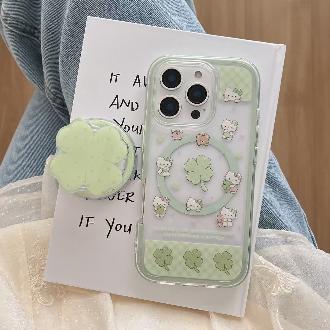 Kitty Pattern Designer Magsafe Case For iPhone With Magsafe Holder