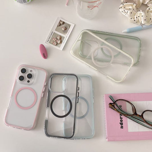 Solid Color Bumper Hybrid Magsafe Designer Case For iPhone