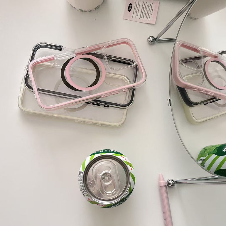 Solid Color Bumper Hybrid Magsafe Designer Case For iPhone