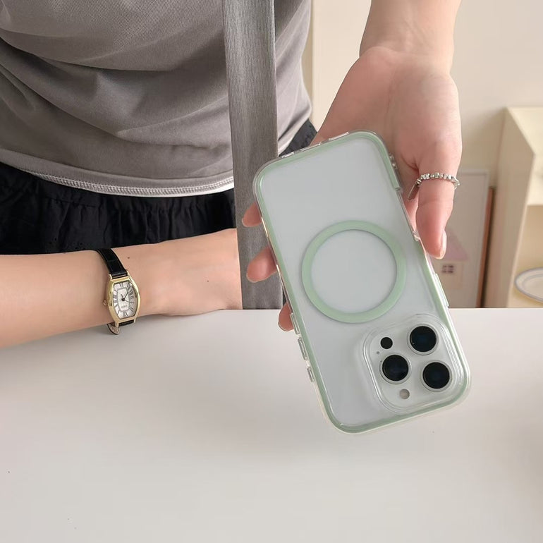 Solid Color Bumper Hybrid Magsafe Designer Case For iPhone
