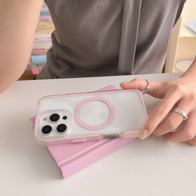 Solid Color Bumper Hybrid Magsafe Designer Case For iPhone