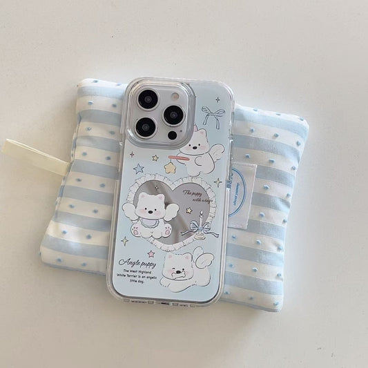 Angel Puppy Mirror Case For iPhone