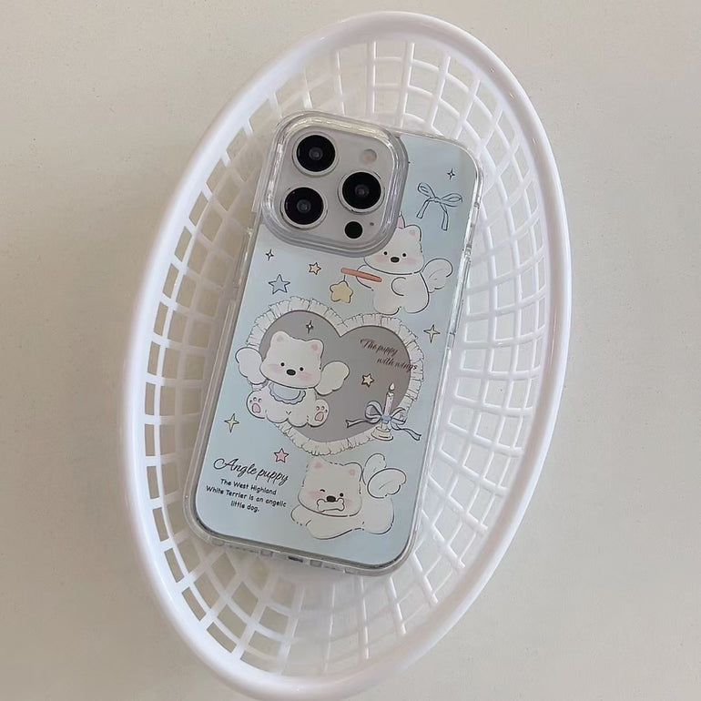 Angel Puppy Mirror Case For iPhone