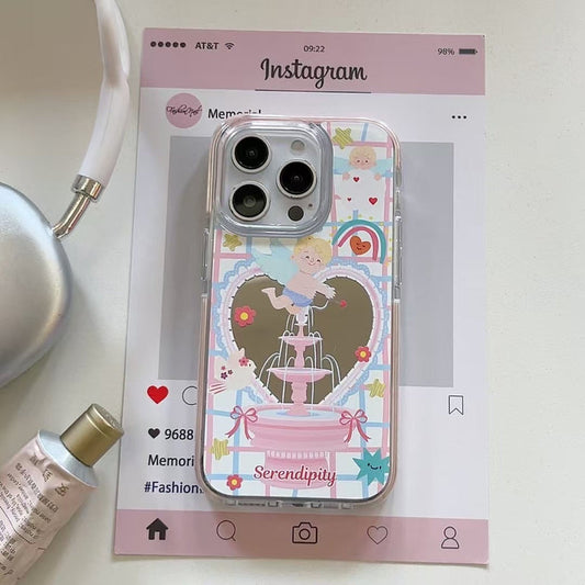 Fountain Heart Silicon Case For iPhone