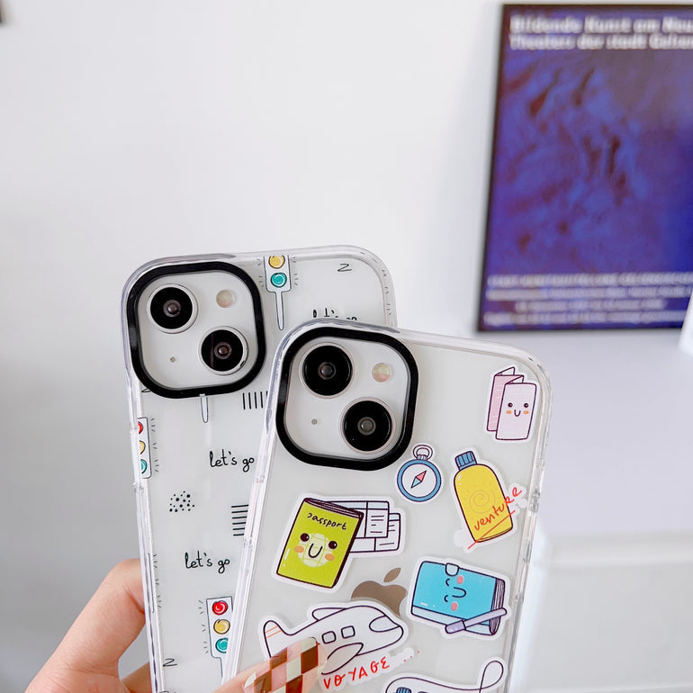 iPhone Impact Proof Silicon Case ( Travel Stickers )