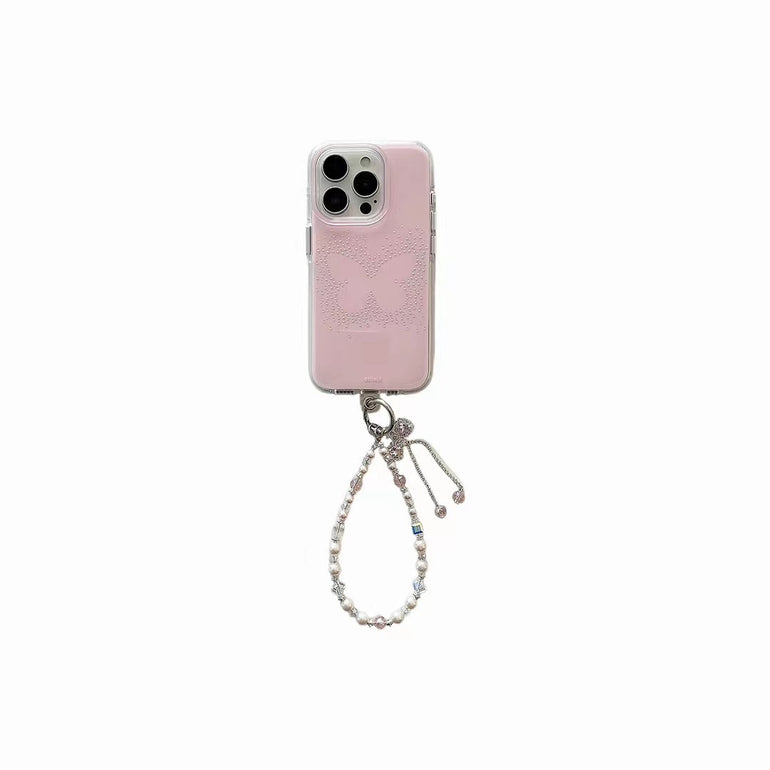 Beaded Butterfly Silicon Case For iPhone With Bow Bracelet