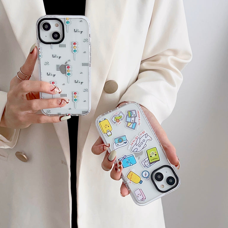 iPhone Impact Proof Silicon Case ( Travel Stickers )