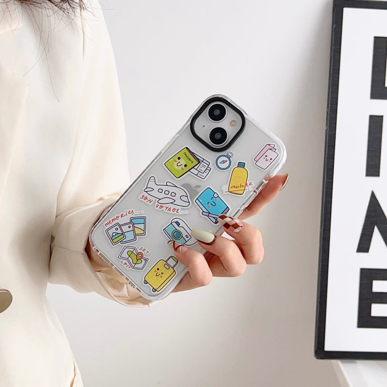 iPhone Impact Proof Silicon Case ( Travel Stickers )