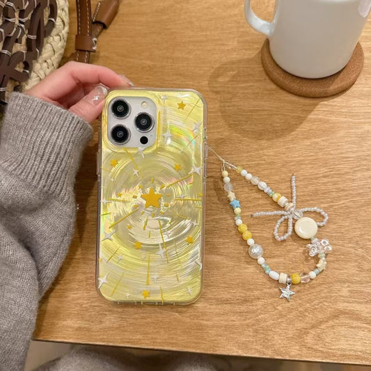 Star Designer Silicon Case For iPhone With Charm