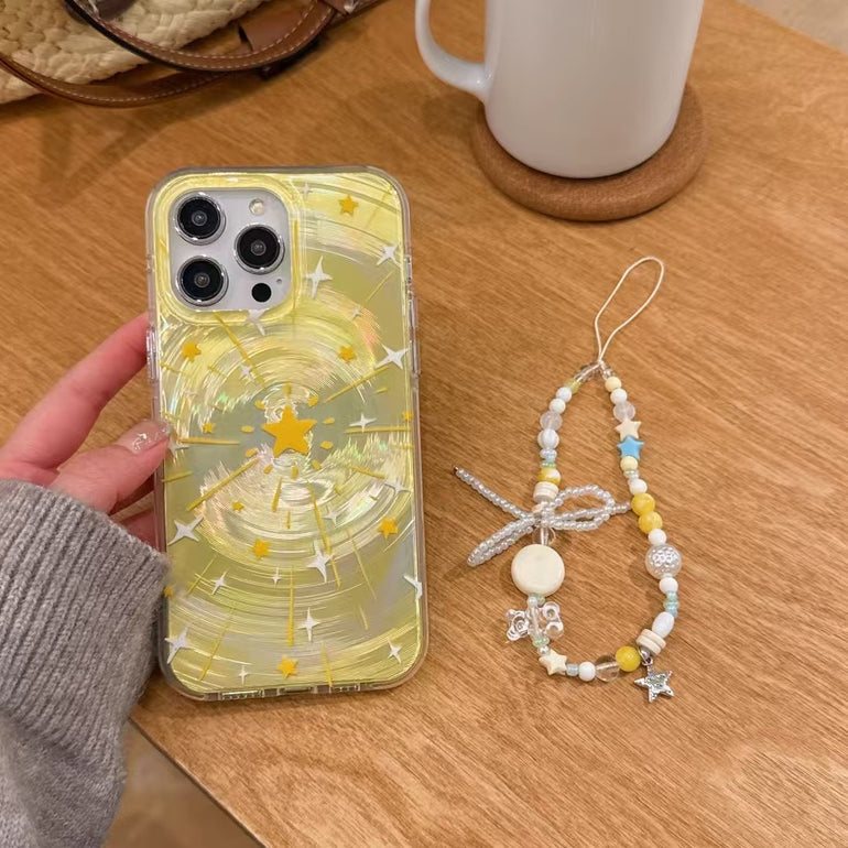 Star Designer Silicon Case For iPhone With Charm