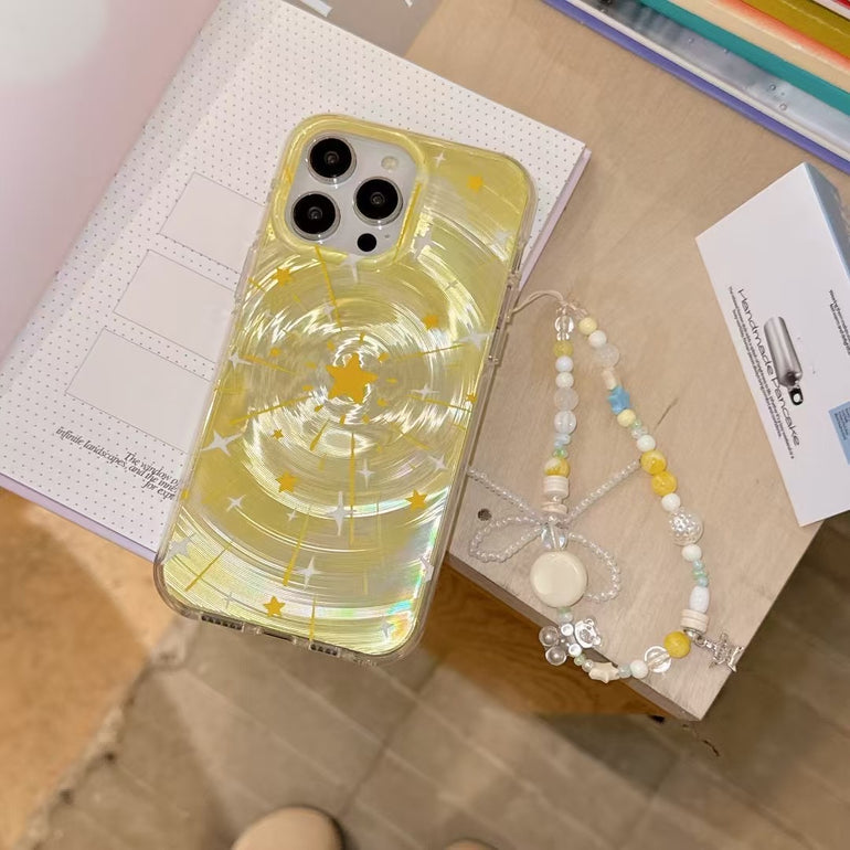 Star Designer Silicon Case For iPhone With Charm