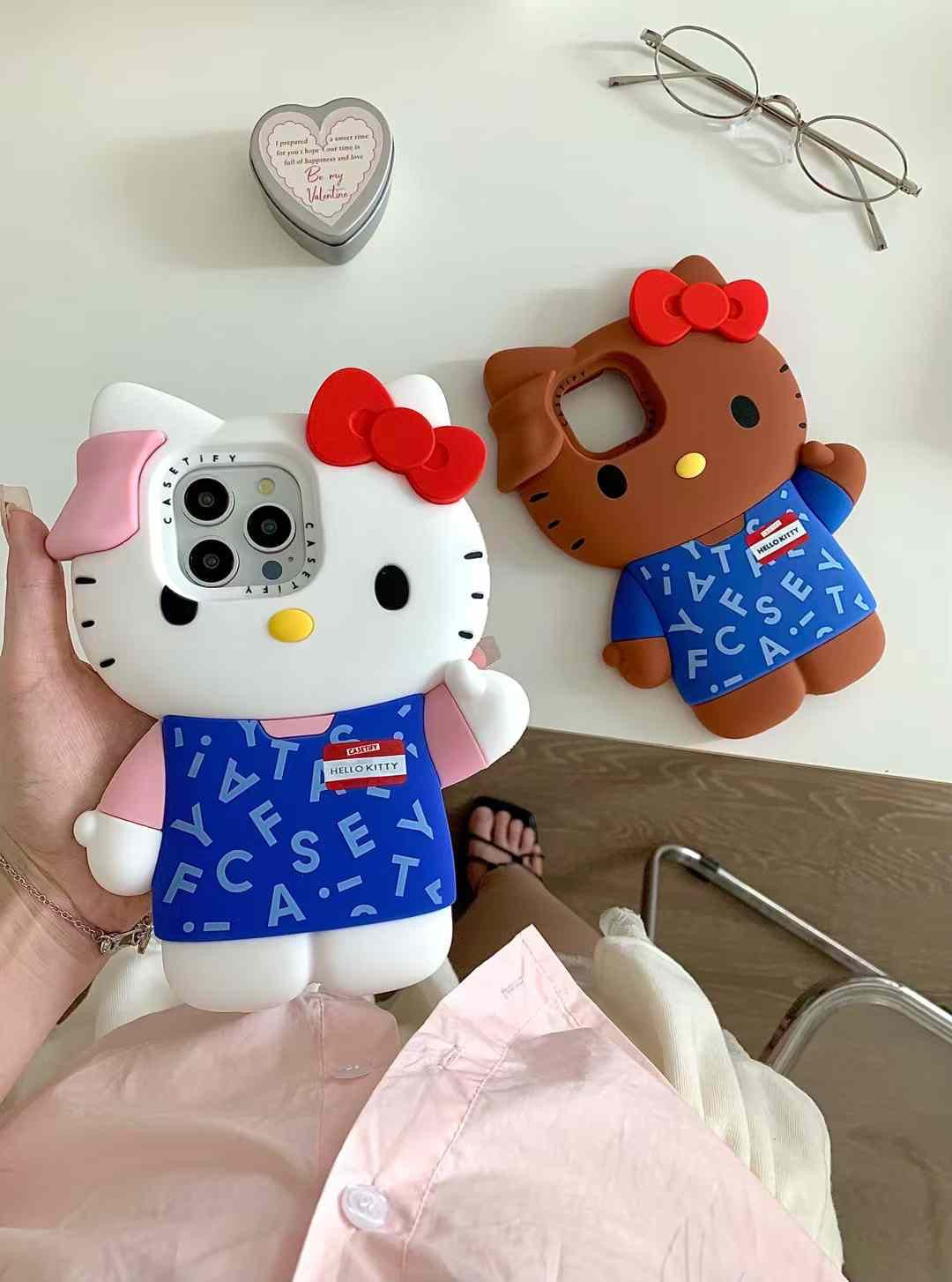 3D Kitty Silicon Case For iPhone