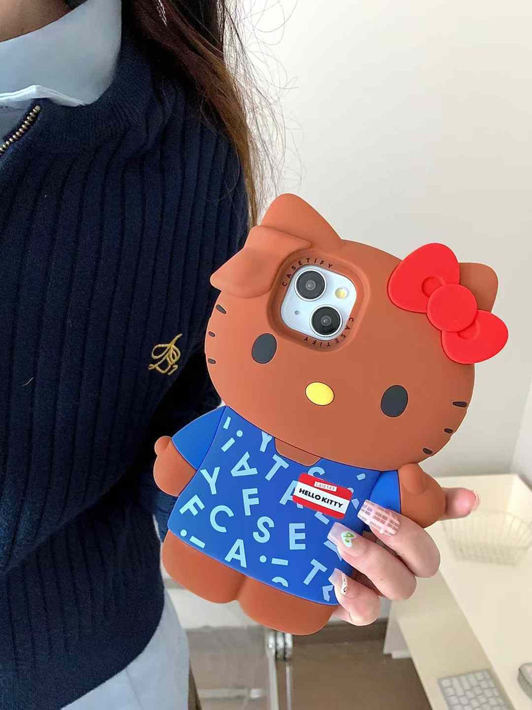 3D Kitty Silicon Case For iPhone