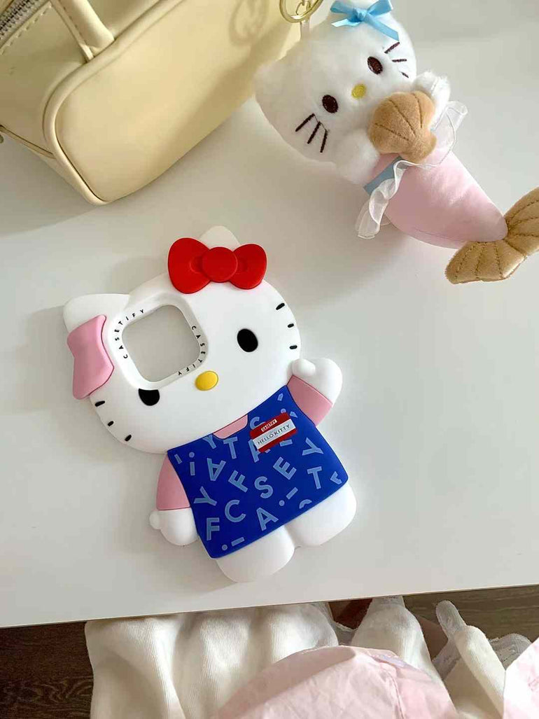 3D Kitty Silicon Case For iPhone