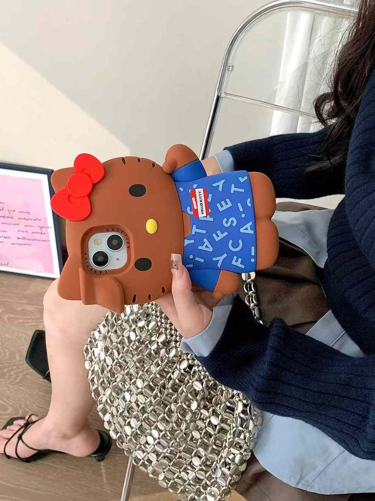 3D Kitty Silicon Case For iPhone