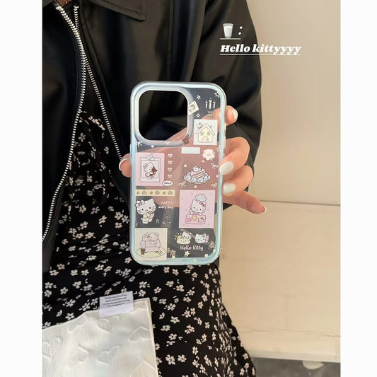 Kittyyyy Sticker Silicon Case For iPhone