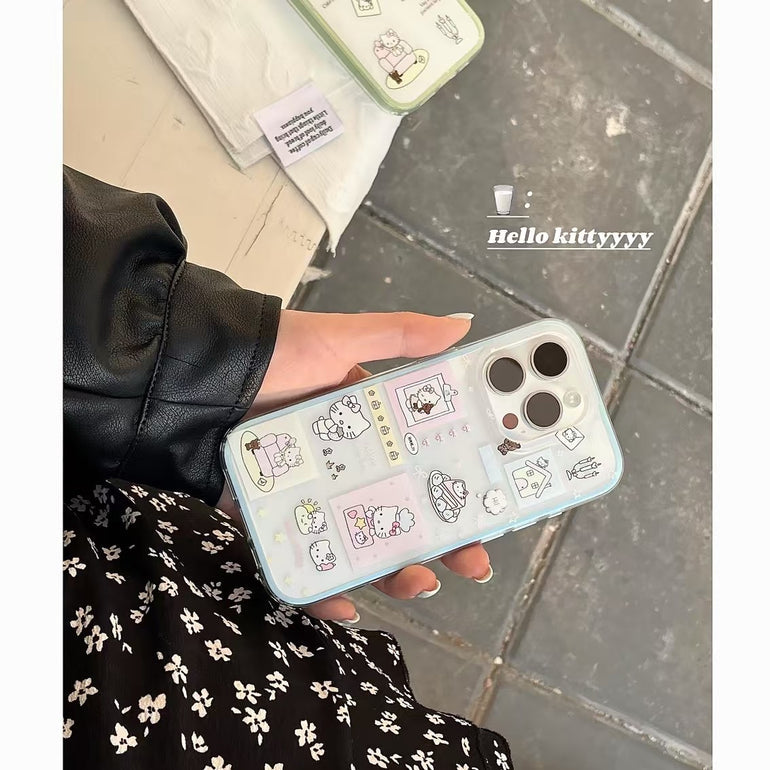 Kittyyyy Sticker Silicon Case For iPhone