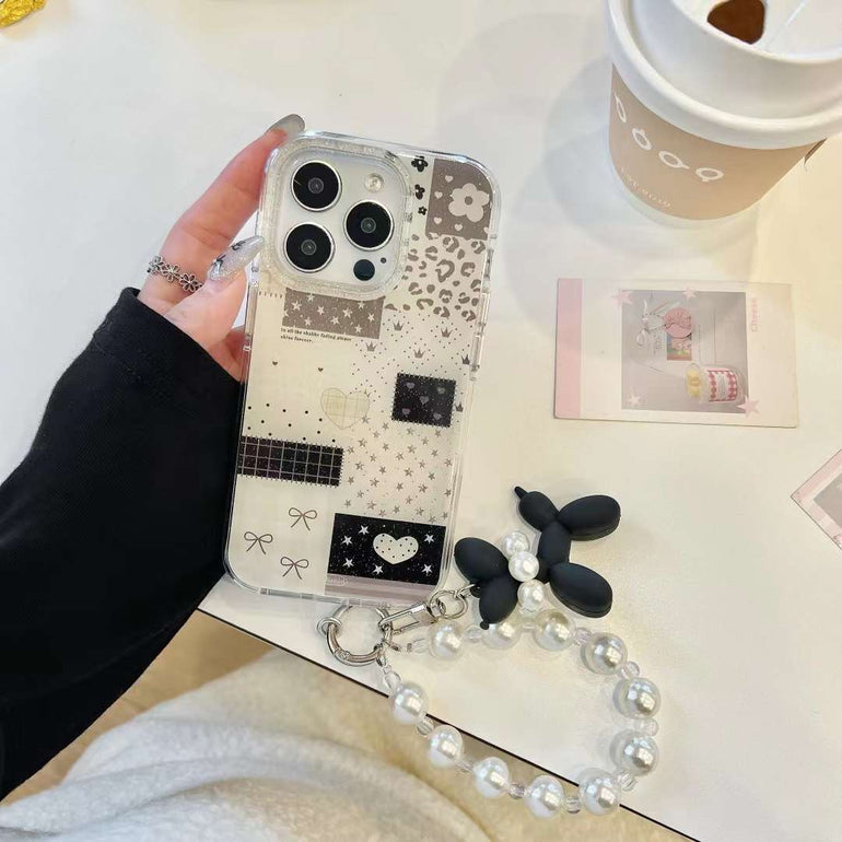 Designer Silicon Case For iPhone With Beaded Charm