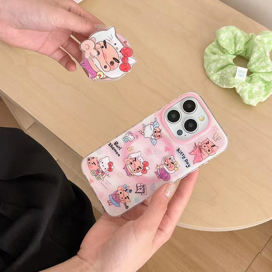 Kitty Piggy Designer Magsafe Silicon Case For iPhone With Magsafe Holder