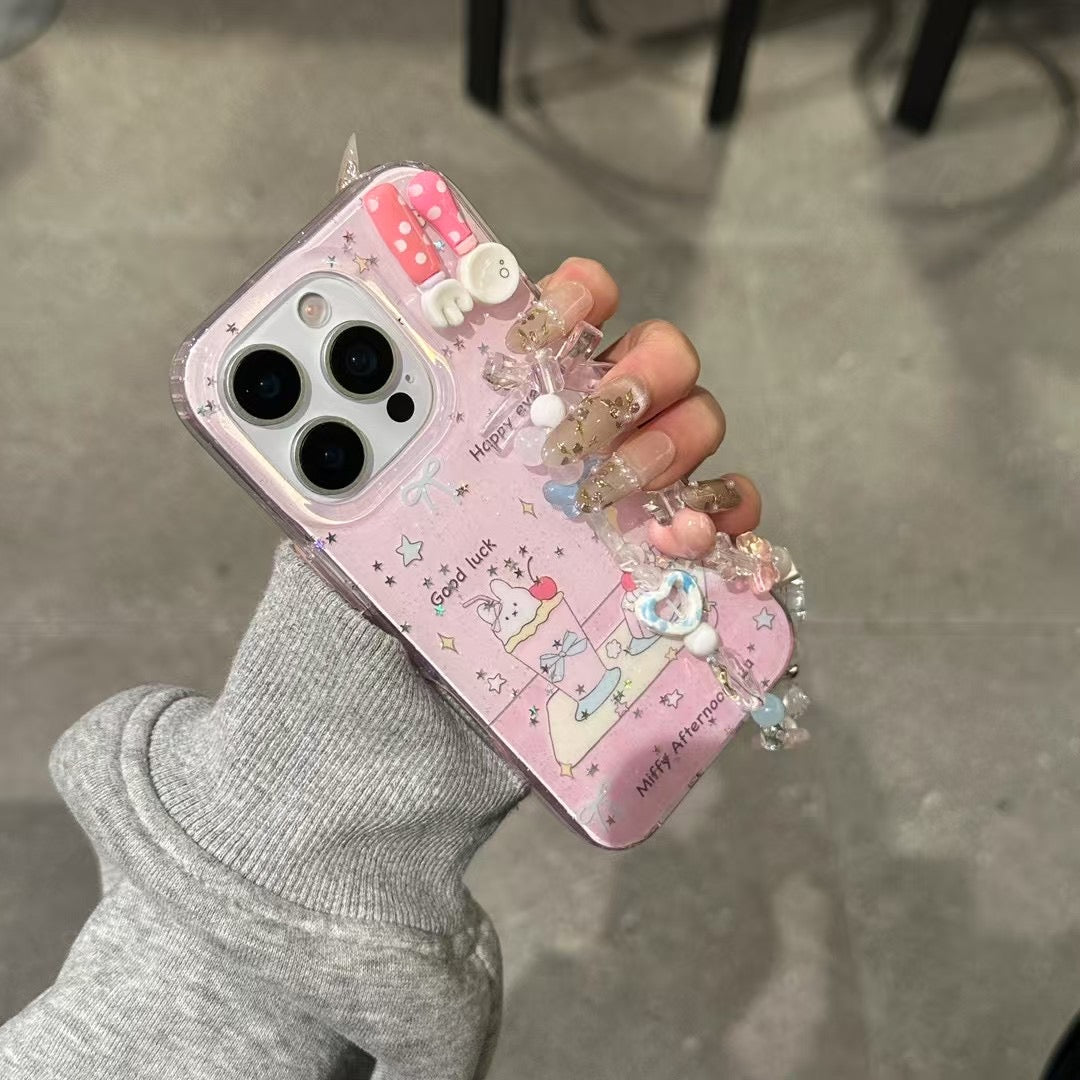 Happy Every Day Silicon Case For iPhone with Charm