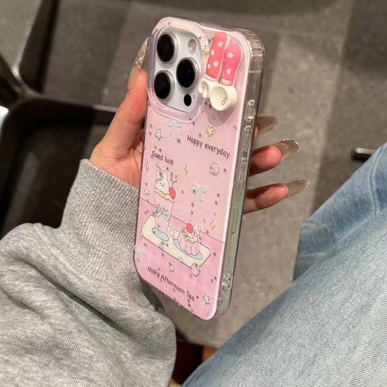 Happy Every Day Silicon Case For iPhone with Charm