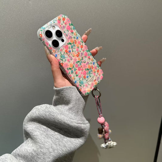 Flower Designer Silicon Case For iPhone With Charm
