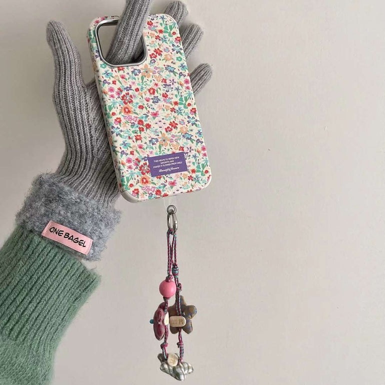 Floral Designer Silicon Case For iPhone With Star Charm