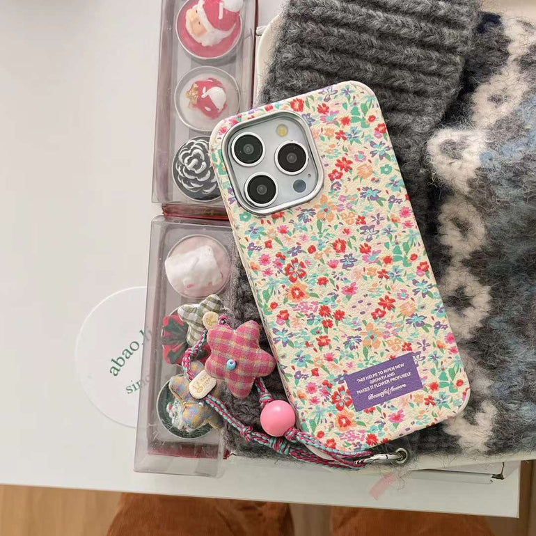 Floral Designer Silicon Case For iPhone With Star Charm