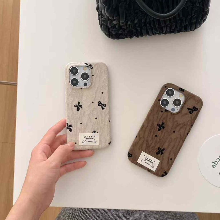 Bow Pattern Embroidery Case For iPhone